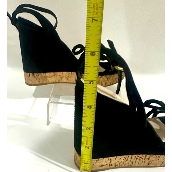 Prada Ankle Strap Wedge Platform Espadrille Sandals Cut Flower Detail Suede - Picture 14 of 15